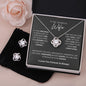 To My Gorgeous Wife Necklace - Love Knot Necklace and Earrings 14k White Gold with Stainless Steel