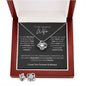 To My Gorgeous Wife Necklace - Love Knot Necklace and Earrings 14k White Gold with Stainless Steel