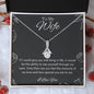 To My Wife Necklace Alluring Beauty - 14k or 18k Gold Over Stainless Steel