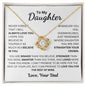 To My Daughter From Dad Love Knot Necklace - 14k or 18k Gold Over Stainless Steel