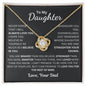 To My Daughter From Dad Love Knot Necklace - 14k or 18k Gold Over Stainless Steel