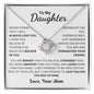 To My Daughter From Mom Love Knot Necklace - 14k or 18k Gold Over Stainless Steel