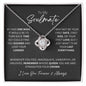 To My Soulmate Necklace - Love Knot Necklace 14k or 18k White Gold with Stainless Steel