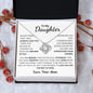 To My Daughter From Mom Love Knot Necklace - 14k or 18k Gold Over Stainless Steel