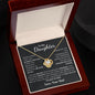 To My Daughter From Dad Love Knot Necklace - 14k or 18k Gold Over Stainless Steel