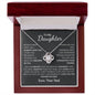 To My Daughter From Dad Love Knot Necklace - 14k or 18k Gold Over Stainless Steel