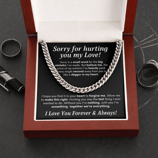 I'm Sorry My Love Cuban Link Chain (OREO + LUX BOX + LENGTH EXTENSION)