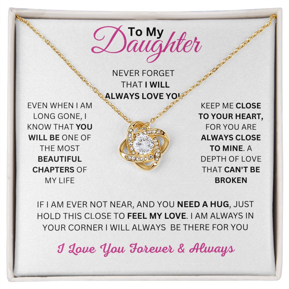 To My Daughter Necklace - Love Knot Necklace Valentine's Day 💗 / Birthday Gift 🎁