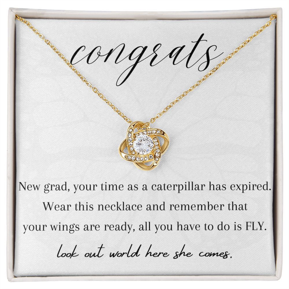 Congrats New Grad Love Knot - 14k/18k Gold Over Stainless Steel ✨🎓