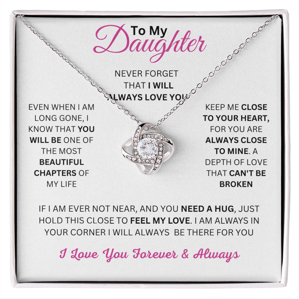 To My Daughter Necklace - Love Knot Necklace Valentine's Day 💗 / Birthday Gift 🎁