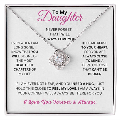 To My Daughter Necklace - Love Knot Necklace Valentine's Day 💗 / Birthday Gift 🎁