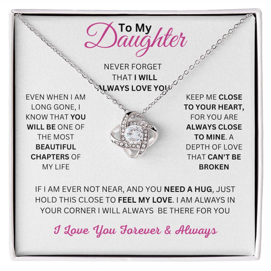 To My Daughter Necklace - Love Knot Necklace Valentine's Day 💗 / Birthday Gift 🎁
