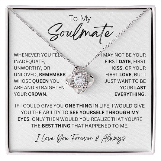 To My Soulmate Love Knot Necklace - 14k/18k Gold Finish