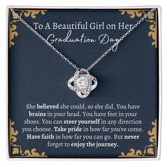 Graduation Day Necklace For Her - Love Knot 18k Gold Over Sterling Silver ✨