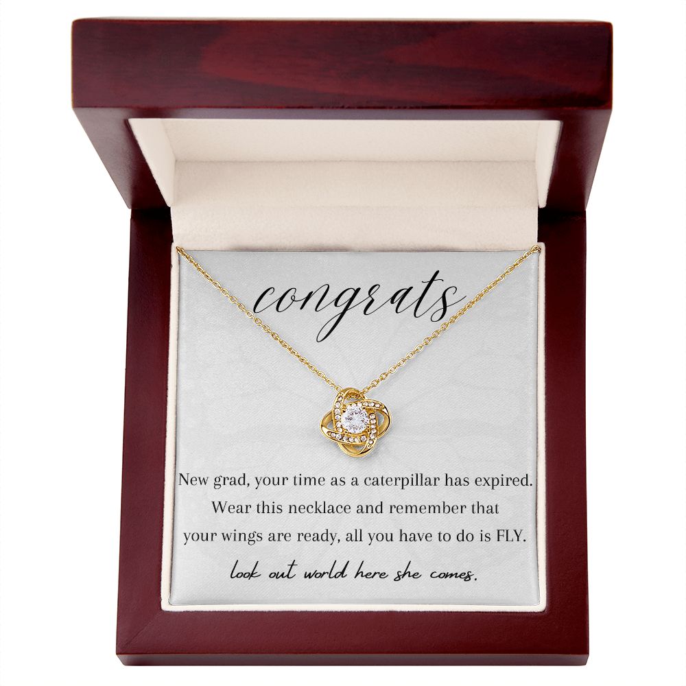 Congrats New Grad Love Knot - 14k/18k Gold Over Stainless Steel ✨🎓