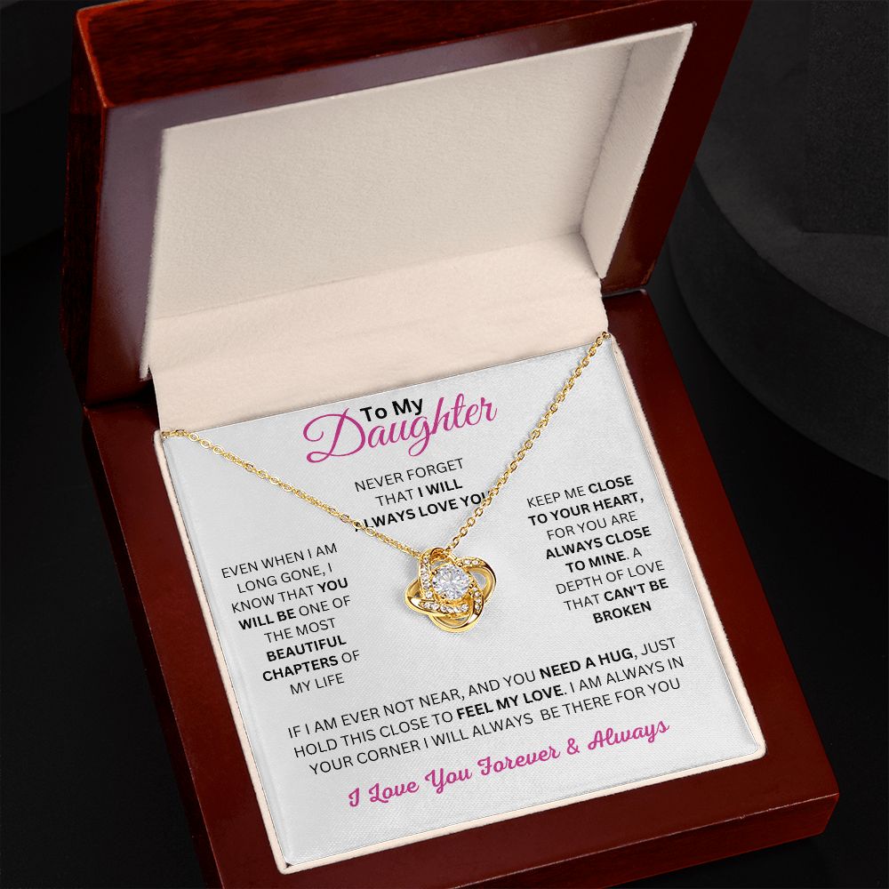To My Daughter Necklace - Love Knot Necklace Valentine's Day 💗 / Birthday Gift 🎁