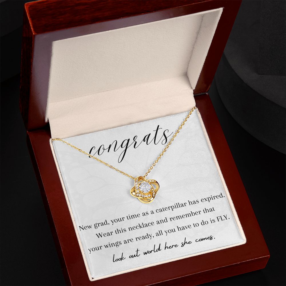 Congrats New Grad Love Knot - 14k/18k Gold Over Stainless Steel ✨🎓