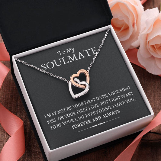 To My Soulmate Necklace - Interlocking Hearts Necklace For Her 🤍