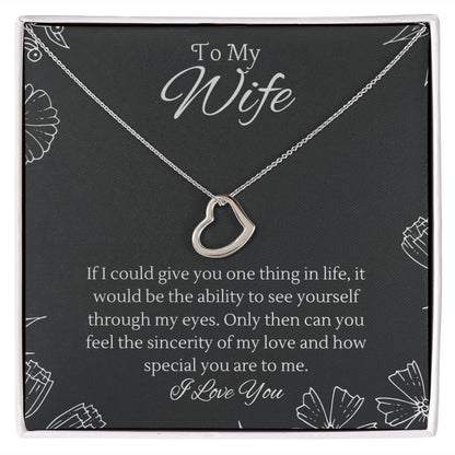 To My Wife Necklace - Beautiful Heart Necklace For Her