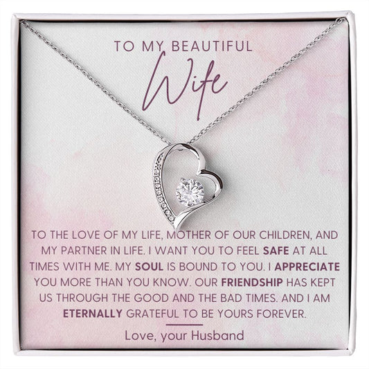 To My Beautiful Wife Necklace - Forever Love Necklace For Her